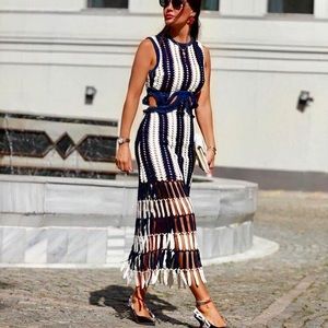 Design dress navy blue self portrait